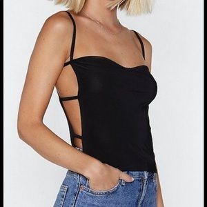 Nasty gal black open side tank top